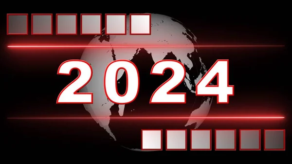 2024 Graphic Elements Dark Background Illustration — Stock Photo, Image