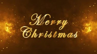 Mutlu Noel mektupları - dekoratif arka plan animasyonu üzerine altın metin