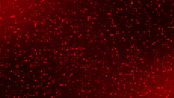 Animação Fundo Tecnologia Digital Fundo Pixel Padrão Vermelho Quadrados Dados — Vídeo de Stock
