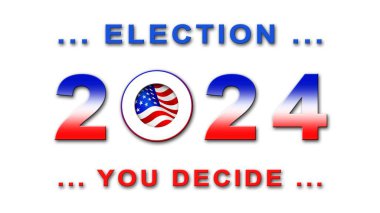 Amerika Birleşik Devletleri 'nde Seçim Günü 2024 - Seçim Oy Verme Posteri - 3D İllüstrasyon
