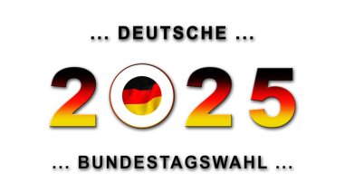 Almanya 'da Bundestagswahl 2025 - seçimler için grafik - 3D İllüstrasyon