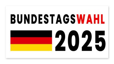 Almanya 'da Bundestagswahl 2025 - seçimler için grafik - 3D İllüstrasyon