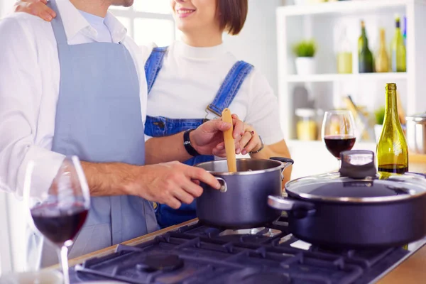Samen Koken Keuken Thuis — Stockfoto