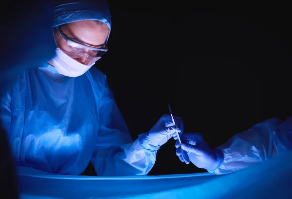 Team Medici Chirurgia Sfondo Scuro — Foto Stock