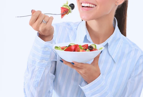 Uma Linda Garota Comendo Comida Saudável Menina Bonita — Fotografia de Stock