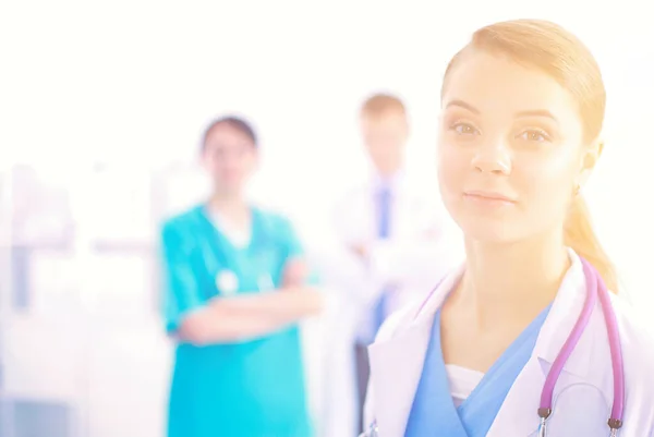 Aantrekkelijke Vrouwelijke Arts Voor Medische Groep Aantrekkelijke Vrouwelijke Arts — Stockfoto