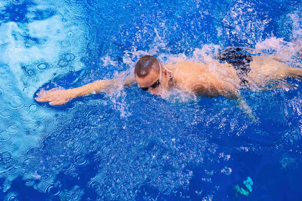 Male Swimmer Swimming Pool Underwater Photo Male Swimmer Royalty Free Stock Images