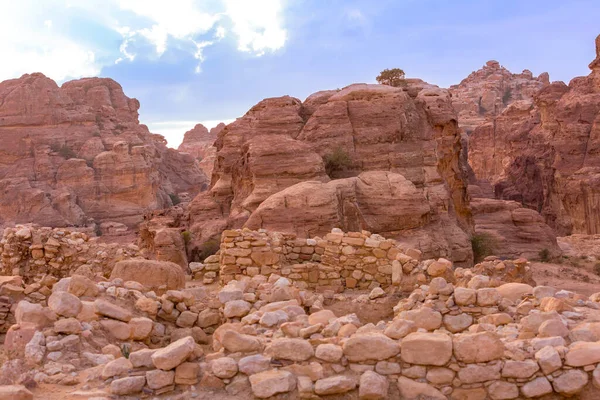 Ruines Beidha Une Colonie Préhistorique Moyen Orient Située Près Little — Photo