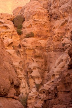 Vadi Musa, Ürdün Little Petra 'da kayalık manzaralı, Siq al-Barid