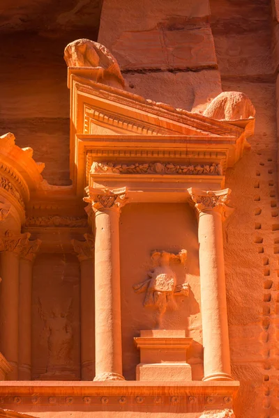 Petra Ürdün Hazine Nin Ayrıntıları Khazneh Dünyanın Yeni Yedi Harikasından — Stok fotoğraf