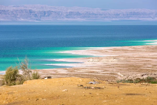 Jordanien Döda Havets Kust Salt Kristaller Konsistens Hög Vinkel — Stockfoto