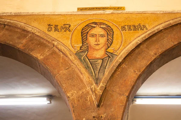 Madaba Jordania Noviembre 2022 Murallas Interiores Iglesia Ortodoxa Griega San — Foto de Stock