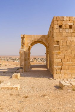 Qasr Al Hallabat 'ın Ürdün' deki çöl kalesinin içi.