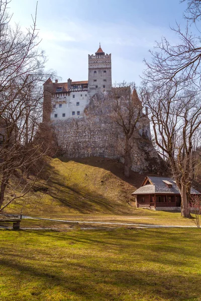 Piękny Widok Średniowieczny Zamek Dracula Bran Siedmiogrodzie Rumunia — Zdjęcie stockowe