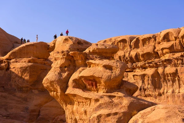 Jordanië Wadi Rum November 2022 Beroemde Woestijnmonument Burdah Boog Rock — Stockfoto