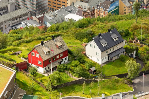 Берген Норвегия Июля 2018 Года Городской Пейзаж Красочными Традиционными Домами — стоковое фото