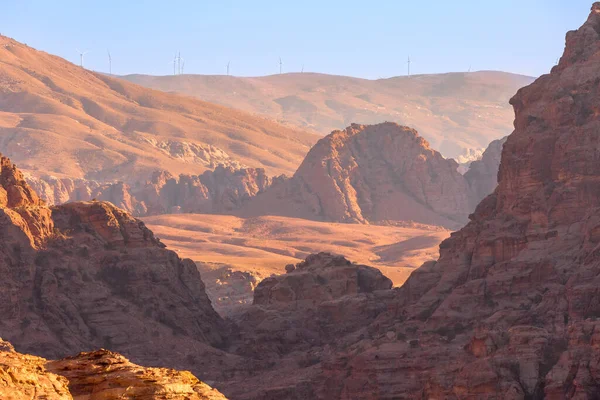 Sandsten Kanjon Klippformationer Petra Jordanien Unesco Världsarvslista — Stockfoto