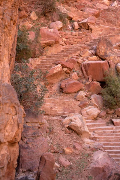 Petra Wadi Musa Jordan Ancient Staircase Carved Rocks — Stock Photo, Image