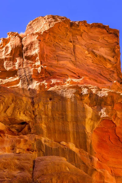 Sandstone Canyon Rocks Formations Petra Jordan Unesco World Heritage Site — Stock Photo, Image