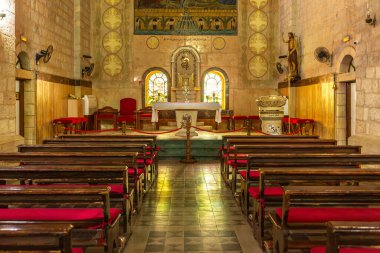 Madaba, Ürdün - 5 Kasım 2022: Aziz John Kilisesi İçişleri