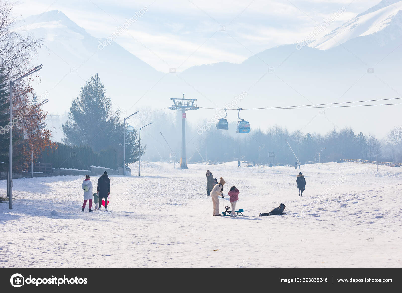 Bansko Bulgaria December 2023 Bulgarian Winter Ski Resort Panorama