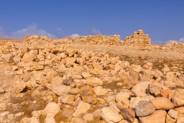 Haçlıların harabeleri Montreal, Shoubak, Shobak veya Ürdün, Ortadoğu 'daki Shawbak kalesi.
