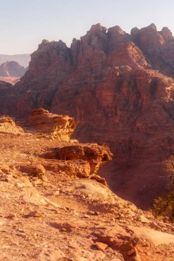 Kum taşı kanyonu, Petra, Ürdün 'deki kayalık oluşumlar, UNESCO Dünya Mirası Alanı
