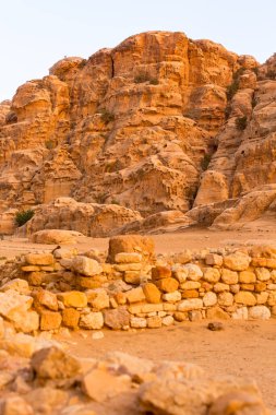 Al Beidha ruins of a prehistoric settlement in Middle East, located near Little Petra Siq al-Barid, Jordan clipart