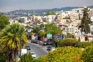 Jerash, Ürdün - 7 Kasım 2022 Jarash 'taki yerleşim alanlarına bakın.