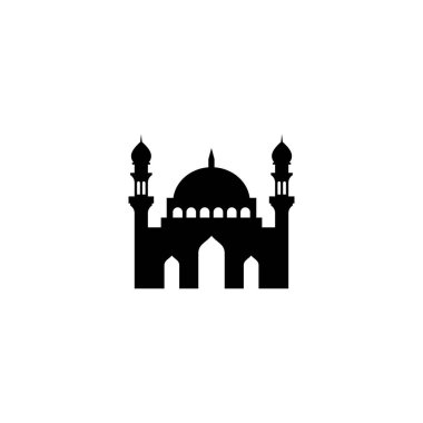 Basit düz cami simgesi tasarım vektörü, cami silueti