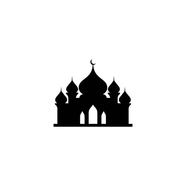 Simple Flat Mosque Icon Design Vector Mosque Silhouette — Vector de stock