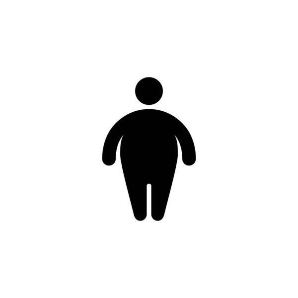 Simple Hombre Gordo Icono Diseño Vector Símbolo Obesidad — Vector de stock