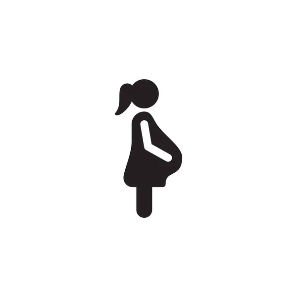 Simple Flat Pregnant Icon Design Pregnancy Symbol Vector — Stock Vector