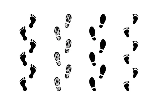 Set Human Foot Steps Illustration Vector — Stock Vector