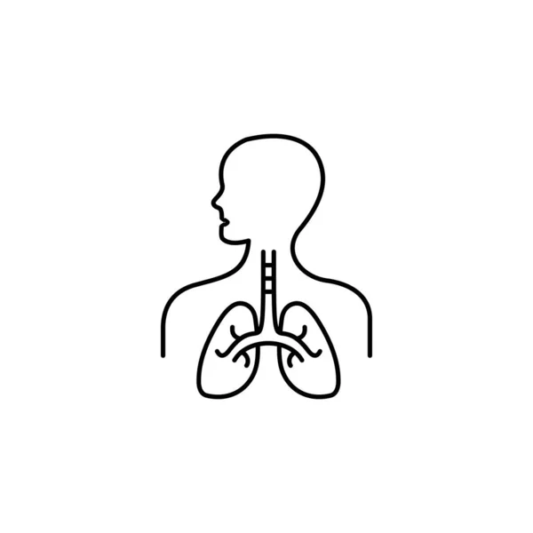 Illustration Simple Icône Poumon Avec Modèle Décrit Vecteur Symbole Poumons — Image vectorielle