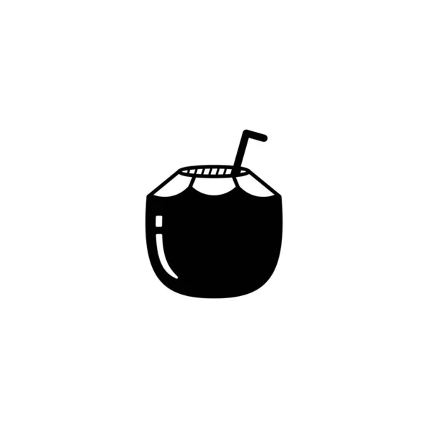 Einfaches Kokosgetränk Symbol Illustration Vektor — Stockvektor