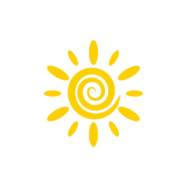Simple Espiral Amarilla Icono Del Sol Vector Ilustración — Archivo Imágenes Vectoriales