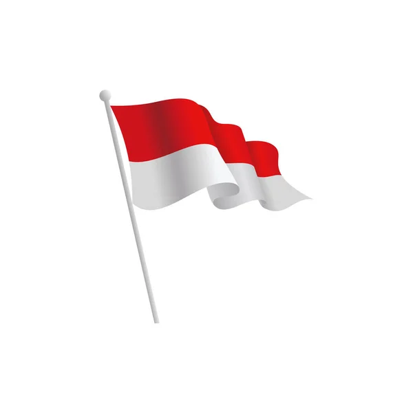 Indonésie Agitant Drapeau Illustration Vecteur — Image vectorielle