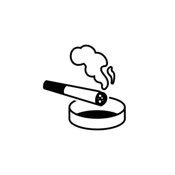 Jednoduchý Vektor Ikon Cigaret Cigarety Popelníku — Stockový vektor