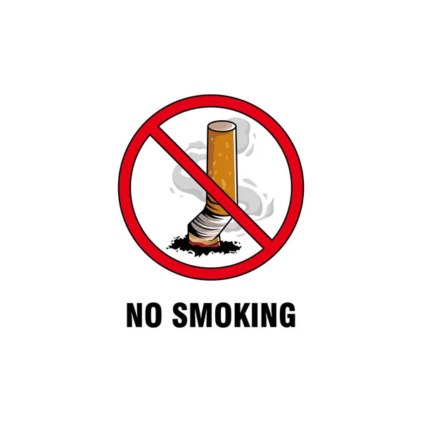 Rauchverbot Schild Mit Rotem Verbotsschild — Stockvektor