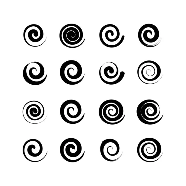 Satz Abstrakter Spiralförmiger Elementelemente — Stockvektor