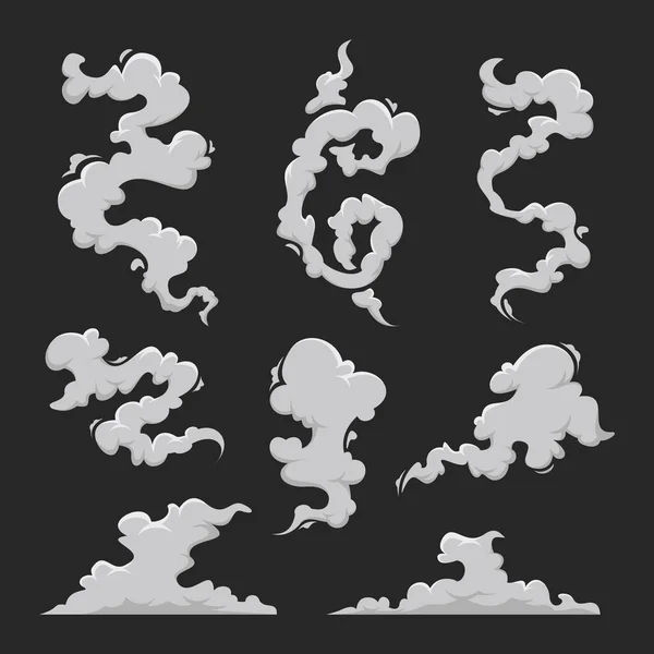 Набор Пушистых Вектор Дыма Иллюстрации Абстрактный Дизайн Дыма — стоковый вектор