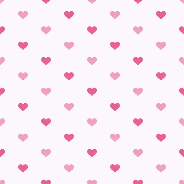シンプルでかわいいピンクハートのシームレスなパターンデザイン — ストックベクタ