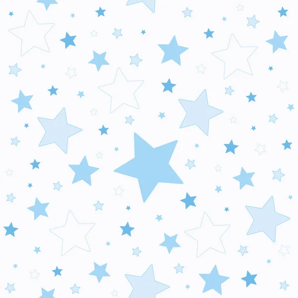Random Blue Stars Seamless Pattern Design Abstract Star Background Vector — Stock Vector