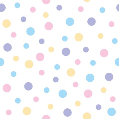 Renkli polka noktasız desen vektörü, pastel renkli şirin noktalar arkaplan