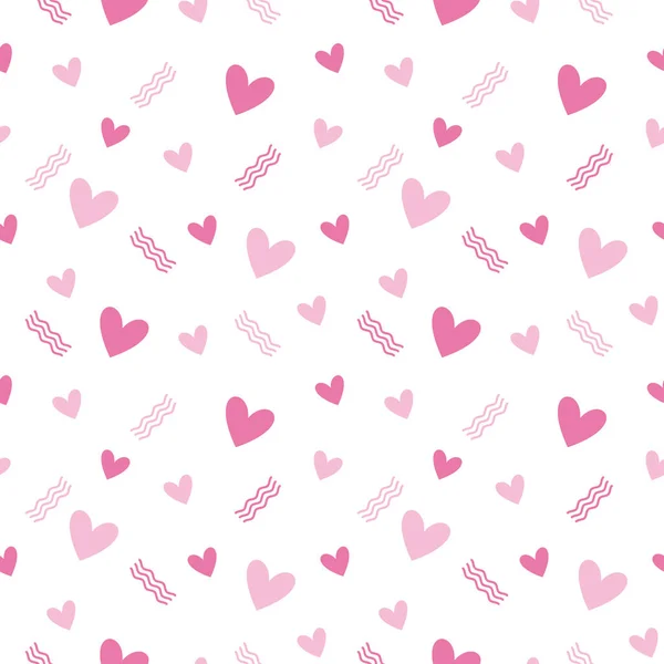 Случайное Розовое Сердце Бесшовный Дизайн Шаблона Сердце Формы Вектор Фона — стоковый вектор