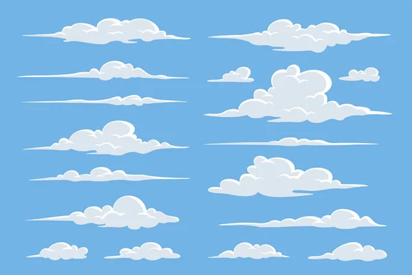 Mavi bir arka plan üzerinde beyaz bulutlar kümesi