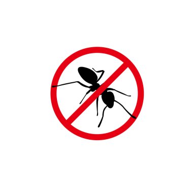 Anti karınca işareti illüstrasyon vektörü, böcek yasağı sembolü