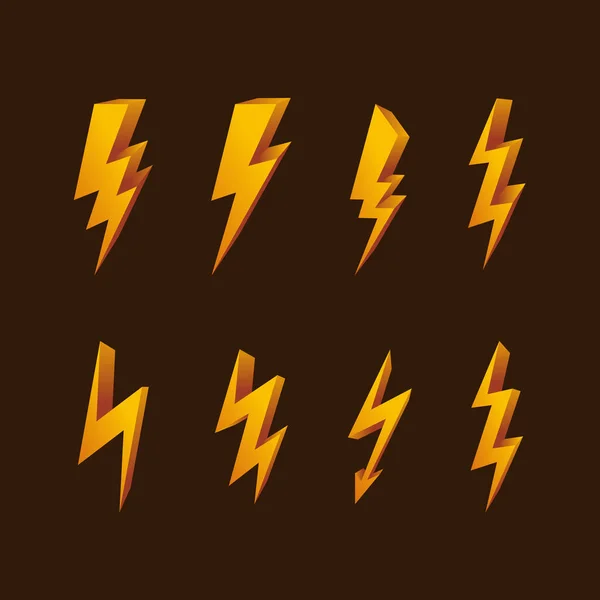 Lightning Symbol Collection — Stock Vector