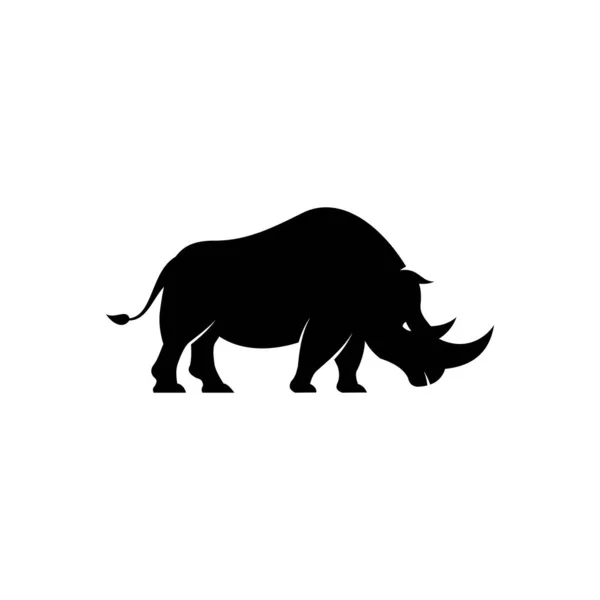 Ikona Nosorożca Ilustracja Projektu Sylwetka Logo Nosorożca — Wektor stockowy